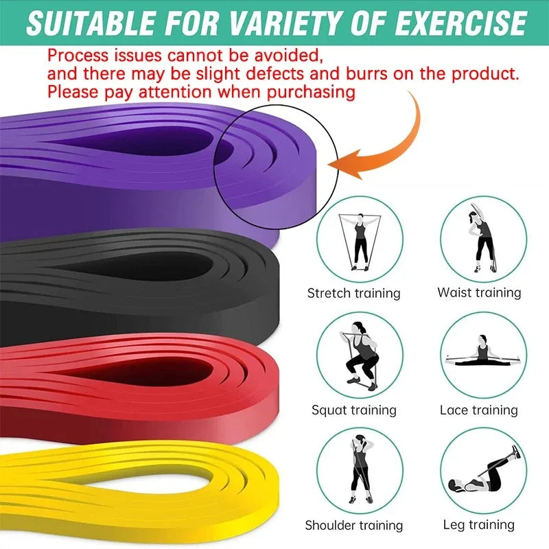 Unisex Fitness Band Pull Up Elastic Rubber Bands Resistance Loop Energy Set Home Gym Workout Expander Strengthen Trainning